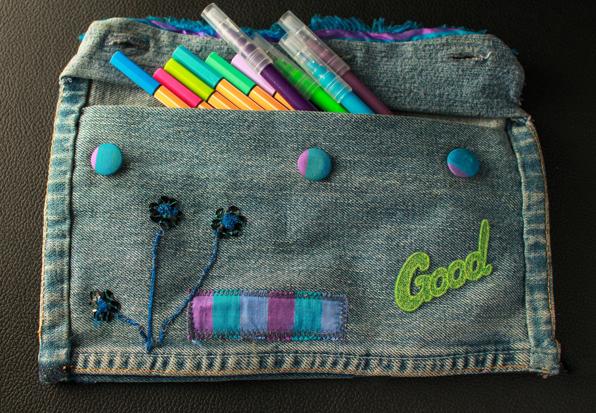 embroidered patch samples on board